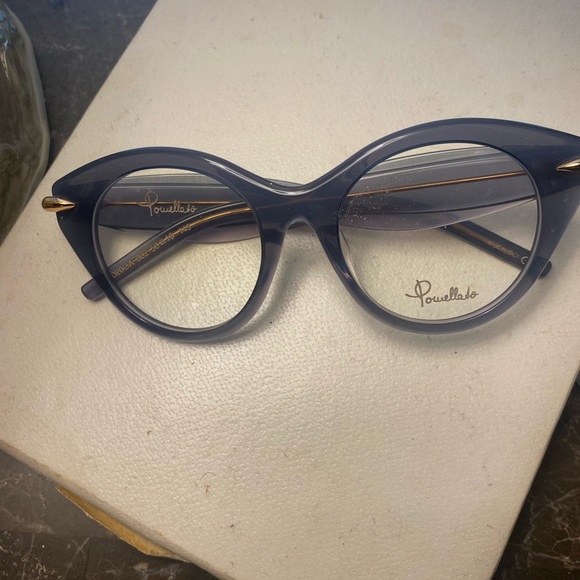 Pomellato Oval Eyeglasses PM0041O 004 Blue Glitter/Gold 46mm - Picture 4 of 5